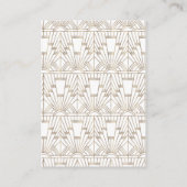 White Gold Art Deco Gatsby 1920er Hochzeitsdetails Begleitkarte (Rückseite)