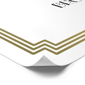 White Gold Art Deco Gatsby Hochzeitsempfang Poster (Ecke)