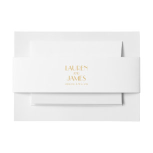 White Gold Art Deco Hochzeit Einladungsbanderole