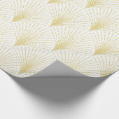 White & Gold Art-Deko Nahtloses Muster Geschenkpapier (Ecke)