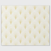 White & Gold Art-Deko Nahtloses Muster Geschenkpapier (Flach)