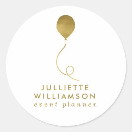 White & Gold Ballon Eventplaner Runder Aufkleber