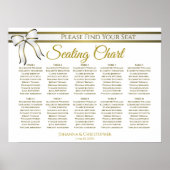 White & Gold Band 10 Tabelle Hochzeitstabelle Poster (Vorne)
