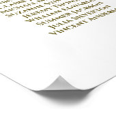 White & Gold Band 16 Tabelle Hochzeitstabelle Poster (Ecke)