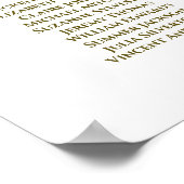 White & Gold Band 9 Tabelle Hochzeitstabelle Poster (Ecke)