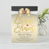 White & Gold Band mit Red Diamond Brautparty Einladung (Stehend Vorderseite)