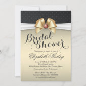 White & Gold Band mit Red Diamond Brautparty Einladung (Vorderseite)