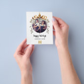 White gold bauble business Foto Weihnachtskarte Flyer (Gruppe)
