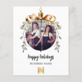 White gold bauble business Foto Weihnachtskarte Flyer (Vorne)