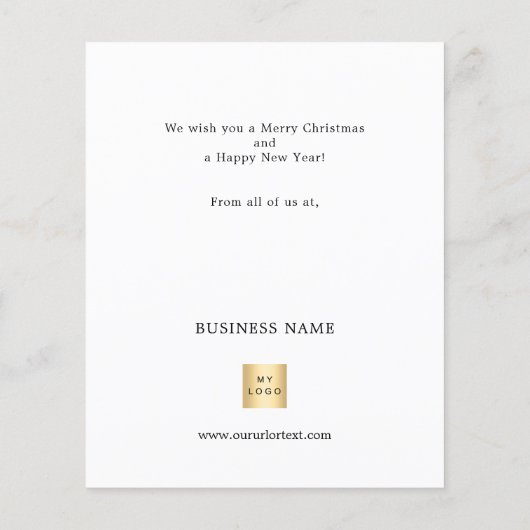 White gold bauble Foto Weihnachtskarte (Rückseite)