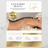 White & Gold Beauty Wellness-Center Salon Services Flyer (Vorne)