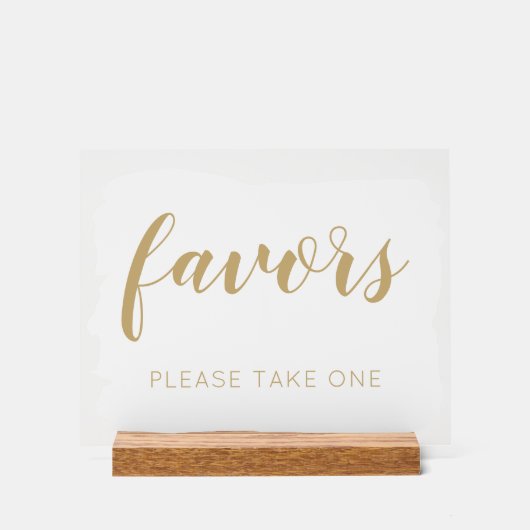 White Gold Bitte nehmen Sie eine Gastgeschenke Hoc Acrylschild (Vorderseite)