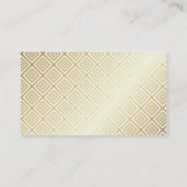 White Gold & Black Metallic Classic Business Card Visitenkarte (Rückseite)