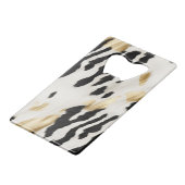 White Gold Black Südwest Cowhide Geldbeutel Flaschenöffner (Vorderseite Schrägansicht)