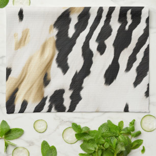 White Gold Black Südwest Cowhide Geschirrtuch