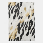 White Gold Black Südwest Cowhide Geschirrtuch (Vertikal)