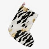 White Gold Black Südwest Cowhide Großer Weihnachtsstrumpf (Vorderansicht (hängend))