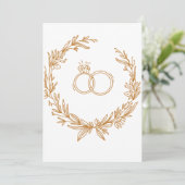 White & Gold Blüht uns bei Hochzeitsfeiern Einladung (Stehend Vorderseite)