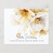 White Gold Blume Brautparty Rezept Card (Vorderseite)