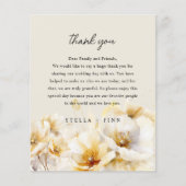 White Gold Blume Vielen Dank für Ihre Hochzeitsemp (Vorderseite)