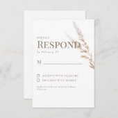 White Gold Boho Text Wedding RSVP (Vorne/Hinten)