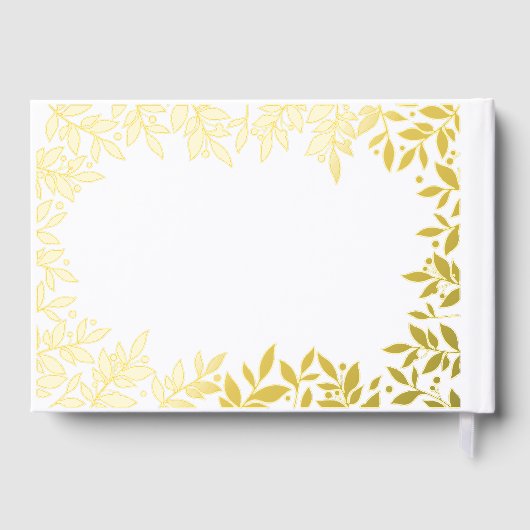 White gold botanical wedding gästebuch (Rückseite)
