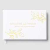 White gold botanical wedding  gästebuch (Vorderseite)