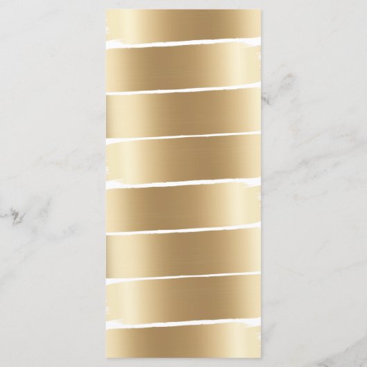 White & Gold Brush Stroke Wedding Programm (Rückseite)