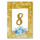 White Gold Bubbles Bouquet Glitzer TISCHNUMMER (Rückseite)