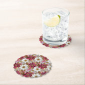 White Gold Burgundy Pink Christmas Poinsettias Untersetzer (Vor Ort)