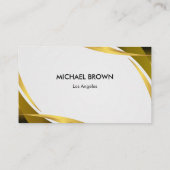 White & Gold Business Card | Elegant Modern Design Visitenkarte (Rückseite)