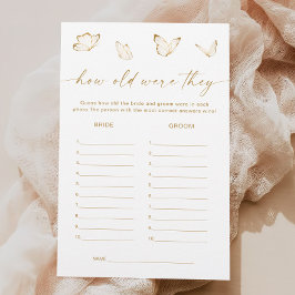 White Gold Butterfly Brautparty Guess Age Game