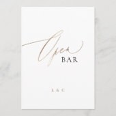White Gold Calligrafy 5 x 7 Wedding OPEN Bar Sign (Vorderseite)