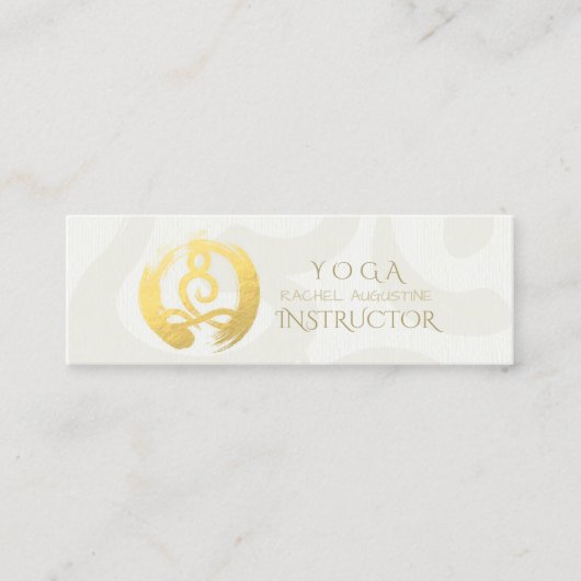 White Gold Calligraphy Yoga Meditation ZEN Symbol Mini Visitenkarte (Vorderseite)