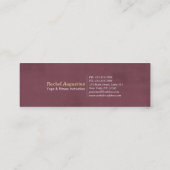 White Gold Calligraphy Yoga Meditation ZEN Symbol Mini Visitenkarte (Rückseite)