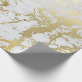 White Gold Carrara Marmor Stone VIP Luxus Geschenkpapier (Ecke)