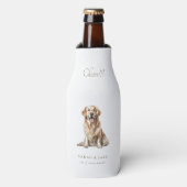 White & Gold Cheers!!!! Custom Pet Wedding Flaschenkühler (Flaschenvorderseite)