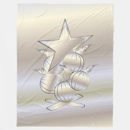 White gold Christmas Fleecedecke (Vorderseite)