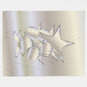 White gold Christmas Fleecedecke (Vorderseite (Horizontal))