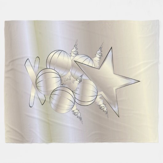White gold Christmas Fleecedecke (Vorderseite (Horizontal))
