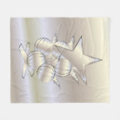 White gold Christmas Fleecedecke (Vorderseite (Horizontal))