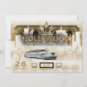 White Gold City Night Lights Limywood Party Einladung (Vorderseite)