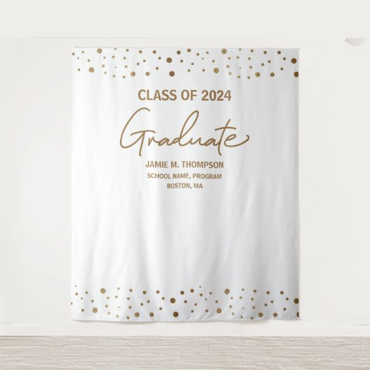 White Gold Class 2024 Abschluss Wandteppich (Vorderseite)