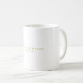 White & Gold Colors Professional Trendy Plain Kaffeetasse (VorderseiteRechts)