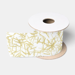 White Gold Confetti Birthday Satinband