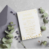 White & Gold Confetti Business Grand Opening Folieneinladung