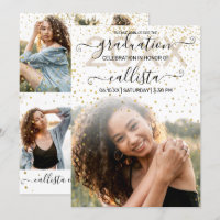 White Gold Confetti Foto Collage Abschluss