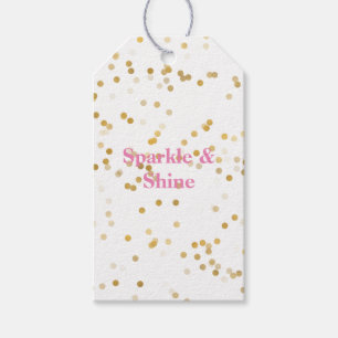 White Gold Confetti Geschenkanhänger