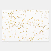 White Gold Confetti Geschenkpapier Set (Vorderseite 3)
