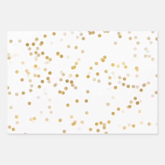 White Gold Confetti Geschenkpapier Set (Vorderseite 3)